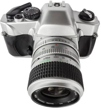 Closeup of an analog camera Stock Photos