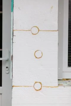 Closeup of anchoring facade polystyrene Stock Photos