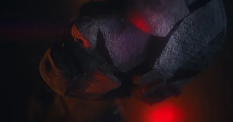 Closeup of an Animated broken face in hell Stock Footage 255683442