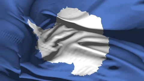 Closeup Antarctica Flag Wave Loop waving in wind Realistic Antarctica Flag b Stock Footage 319979174