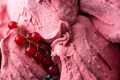 Closeup of appetizing ice cream, macro photography Stock Photos