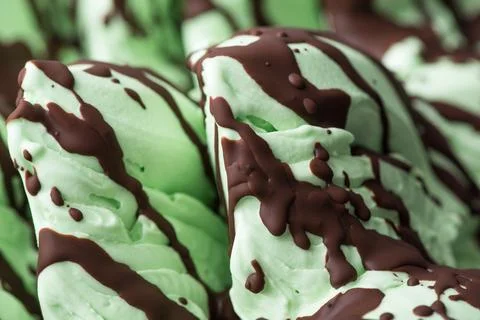 Closeup of appetizing ice cream, macro photography Фото