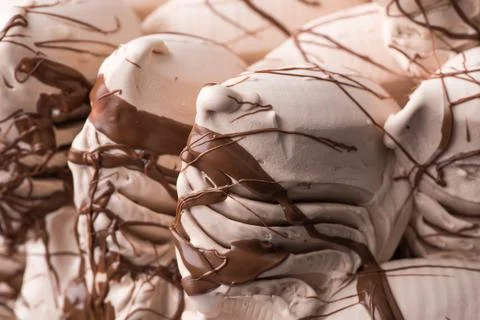 Closeup of appetizing ice cream, macro photography Stock Photos