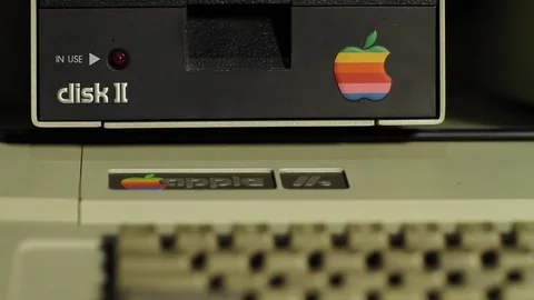 Closeup of Apple II Computer Stock Footage 112948720