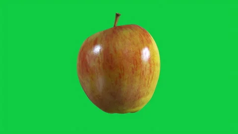 Closeup apple rotation tuning on green screen background. 3D animation. Video stock 283419667