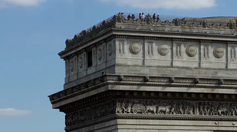 Closeup of the arc du triomphe, paris france Video stock 30932868