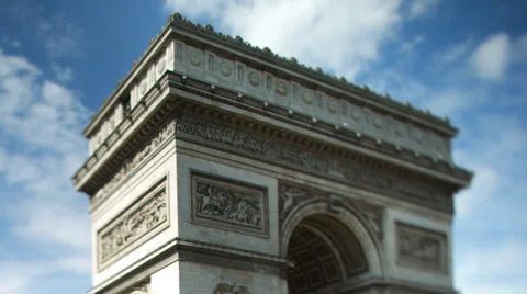 Closeup of the arc du triomphe, paris france Stock Footage 30940186