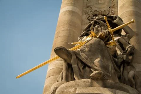 Closeup of architectural elements and statues on Alexander the Third Bridge i Stock-Fotos