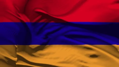 Closeup Armenia Flag Wave Loop waving in wind Realistic Armenia Flag backgro Stock Footage 319979187