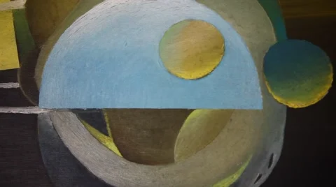 Closeup of art work on the wall Stock Footage 42128345