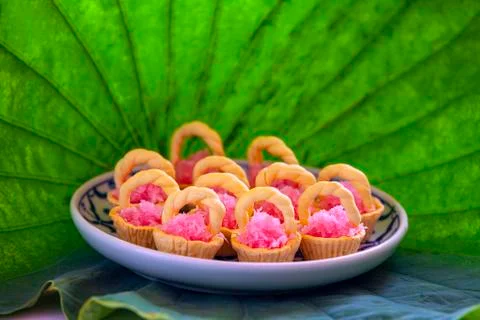 Closeup of artificial thai desserts Stock Photos