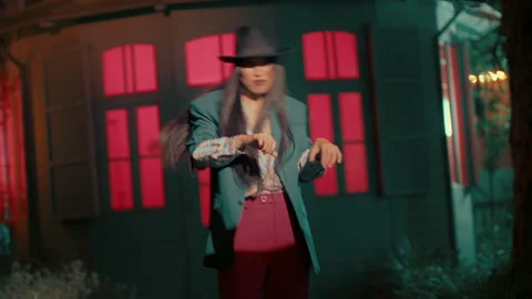 Closeup of an Asian Dancer with a hat Stock Footage 274944109