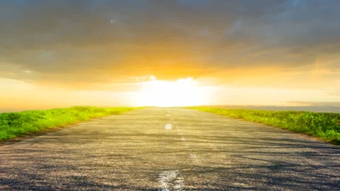 Closeup asphalt road at the sunset Stock-Footage 310657201