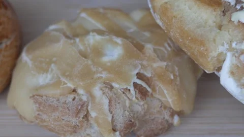 Closeup assorted traditional spanish biscuits from Madrid, Rosquillas de San Stock Footage 341508730