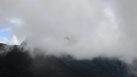 Closeup of the astonishing cloudscape. The surging, churning sea. Stock Footage 278296796