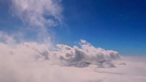 Closeup of the astonishing cloudscape. The surging sea of clouds Stock Footage 278034189