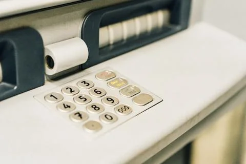 Closeup of ATM keyboard Stock Photos