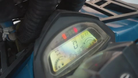 Closeup of ATV dashboard controls. Detailed shot of ATV dashboard featuring Stock Footage 332172038