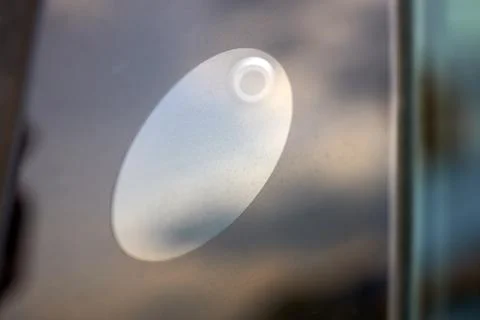 Closeup Autopilot camera mounted on pillar modern car Stock Photos