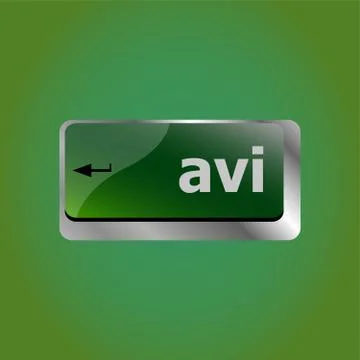 Closeup of avi key in a modern keyboard keys button Stock Illustration