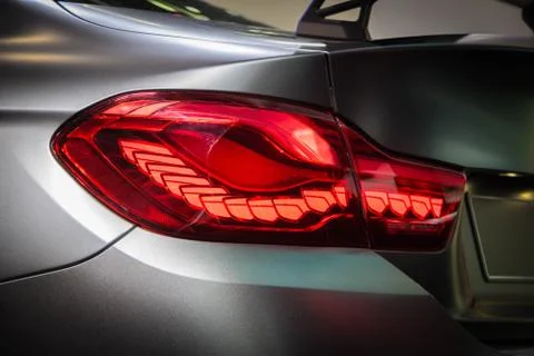 The Closeup Back Red Tail light car Stock Photos