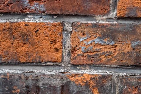 Closeup of background old brick wall texture in jewish quarter Stock Photos