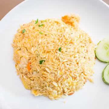Closeup Baked rice with pineapple Stock Photos