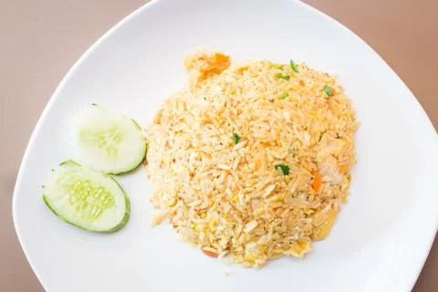 Closeup Baked rice with pineapple Stock Photos