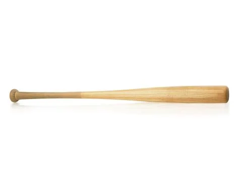 Closeup of baseball bat isolated on white background Stock Photos