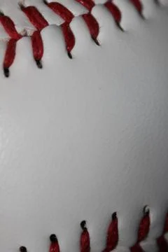 A Closeup of a Baseball &amp; Its Stitching Stock Photos