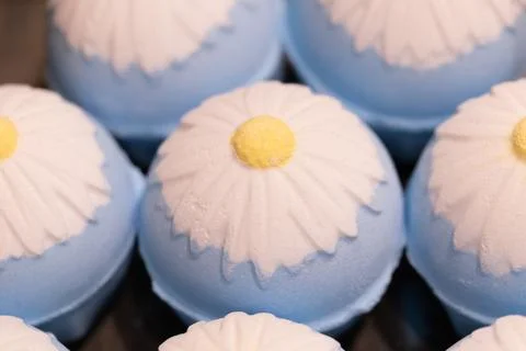 Closeup bath bombs in store Stock Photos