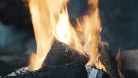 Closeup of beach fire pit in pacific northwest Stock-Footage 96082839