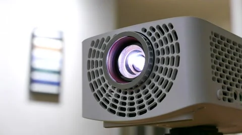 Closeup of Beam projector Stock Footage 58333689