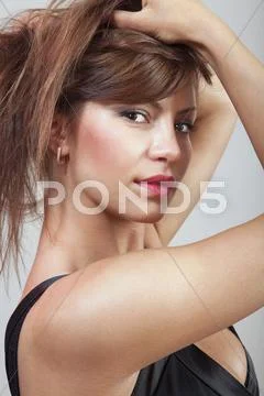 Closeup of beautiful face Stock Photos