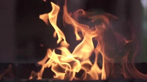 Closeup of a beautiful fire flames. Stock Footage 66774302