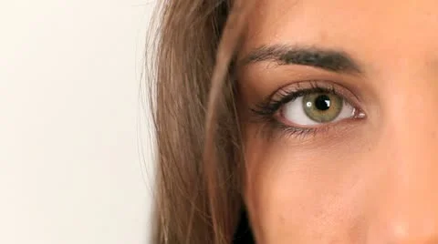 Closeup on beautiful green eye Stock Footage 14826745