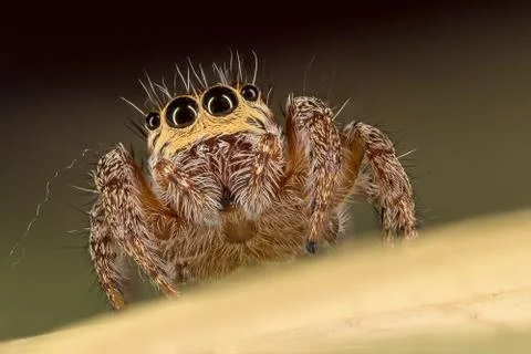 A closeup of a  beautiful spider Stock Photos