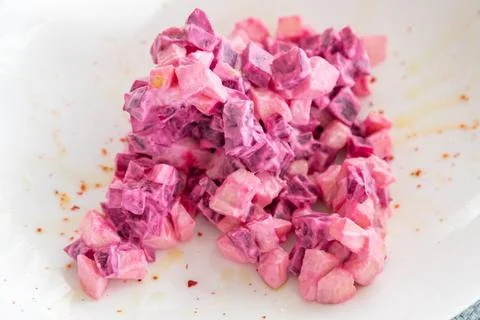 Closeup of beet salad Stock Photos