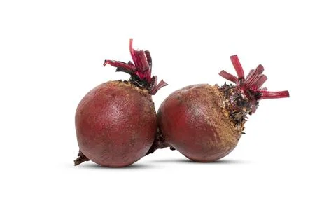 Closeup beetroot (beet root) and cut in half sliced isolated on white backg.. Stock Photos