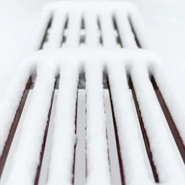 Closeup bench in winter Stock Photos