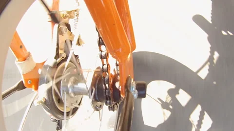 Closeup of bicycle gear  Stock Footage 44790969