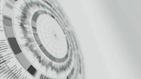 Closeup of Big Data complex round graph animation. Quantum computing universe Stock Footage 321070035