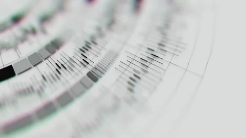 Closeup of Big Data complex round graph animation. Quantum computing universe Stock Footage 321410219