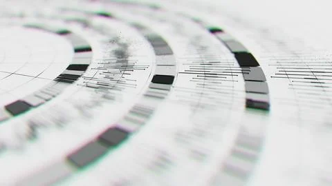 Closeup of Big Data complex round graph background. Quantum computing universe Stock Illustration