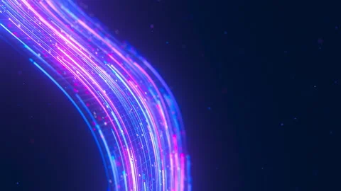 Closeup of Big data light speed flow. Abstract digital data stream of quantum Stock Footage 308655129