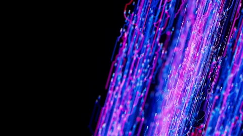 Closeup of Big data light speed flow. Abstract digital data stream of quantum Stock Footage 320175240