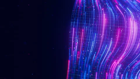 Closeup of Big data light speed flow. Abstract digital data stream of quantum Stock Footage 320177324