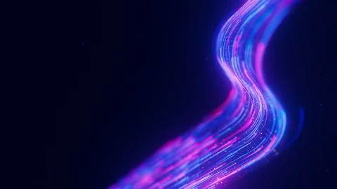 Closeup of Big data light speed flow. Abstract digital data stream of quantum Stock Footage 320570926