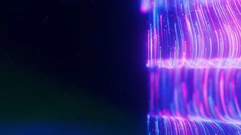 Closeup of Big data light speed flow. Abstract digital data stream of quantum Stock Footage 321072727