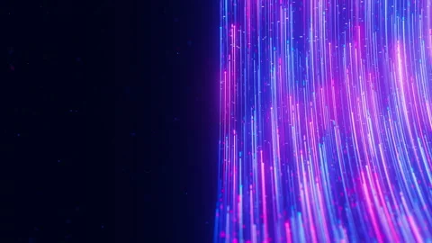 Closeup of Big data light speed flow. Abstract digital data stream of quantum Stock Footage 321542243